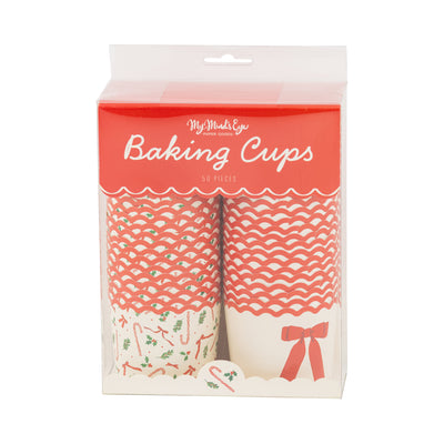 PLCC2277 - Red Christmas Bows 5 oz Baking Cups