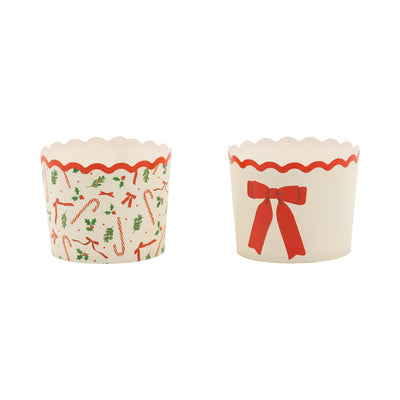 PLCC2277 - Red Christmas Bows 5 oz Baking Cups