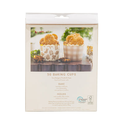 PLCC2279 - Foiled Gingerbread Plaid Baking Cup 5 oz