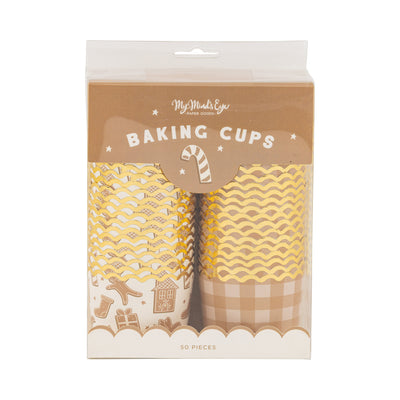 PLCC2279 - Foiled Gingerbread Plaid Baking Cup 5 oz