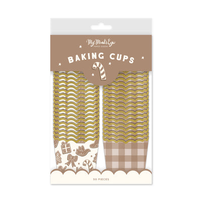 PLCC2279 - Foiled Gingerbread Plaid Baking Cup 5 oz