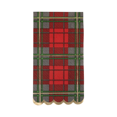PLD1238 - Red Christmas Plaid Dinner Napkin