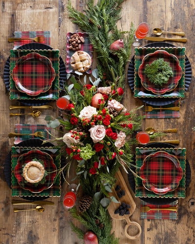 PLD1239 - Green Christmas Plaid Dinner Napkin