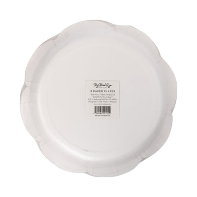 PLD1240 - Red Christmas Plaid Round Scalloped Plate