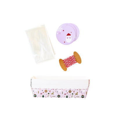PLFC335 -  Pink Foiled Christmas Icons Loaf Pan Set