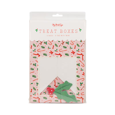 PLFC498 - Pink Candy Cane and Holly Cookie Boxes