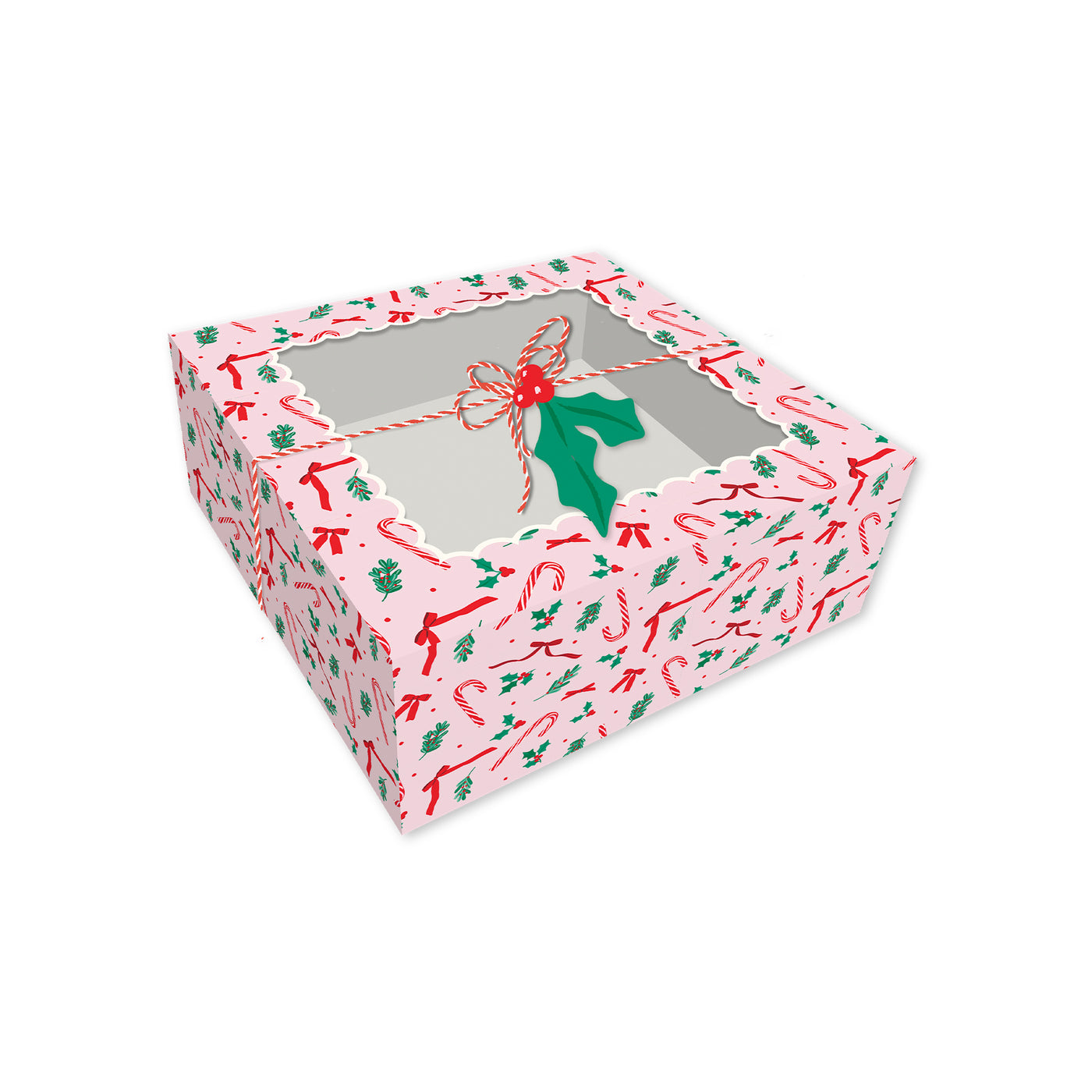 PLFC498 - Pink Candy Cane and Holly Cookie Boxes