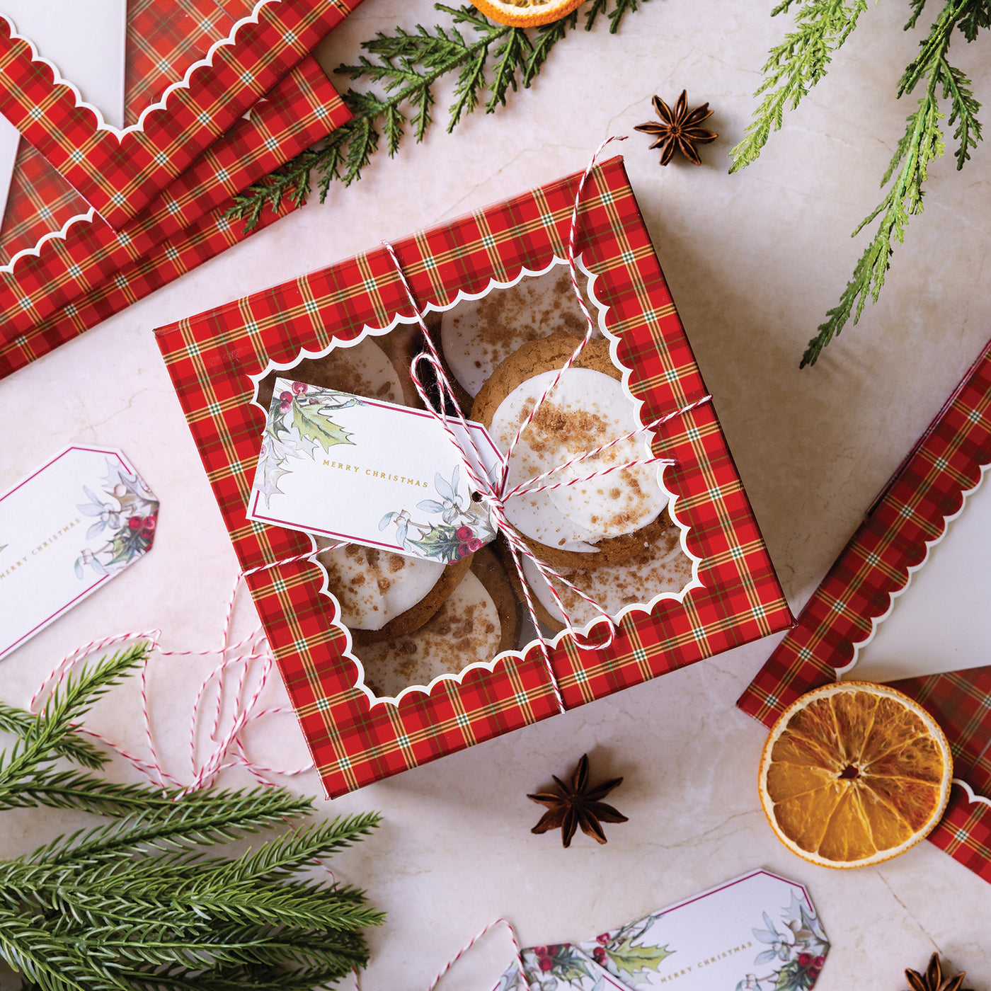 PLFC501 - Red Plaid Cookie Boxes