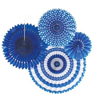 PLFN04 - Blue and White Party Fan Set