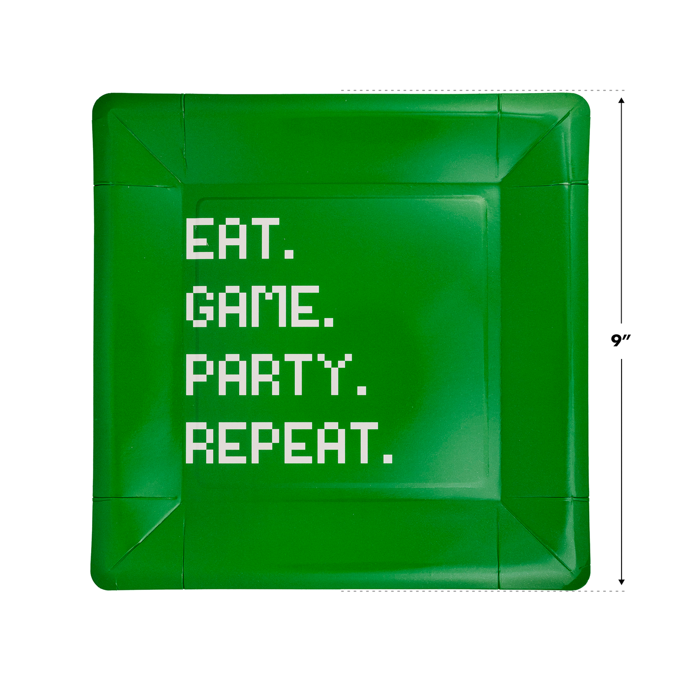 PLGAM41 - Eat Game Party Square Paper Plate