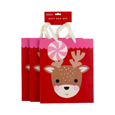 PLGB430 - Reindeer Medium Gift Bag Set of 3