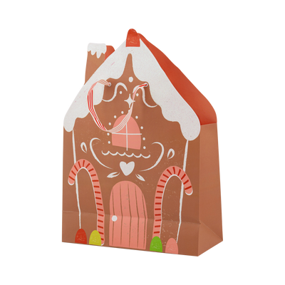 PLGB440 - Shaped Gingerbread House Medium Gift Bag