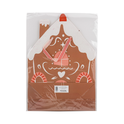 PLGB440 - Shaped Gingerbread House Medium Gift Bag