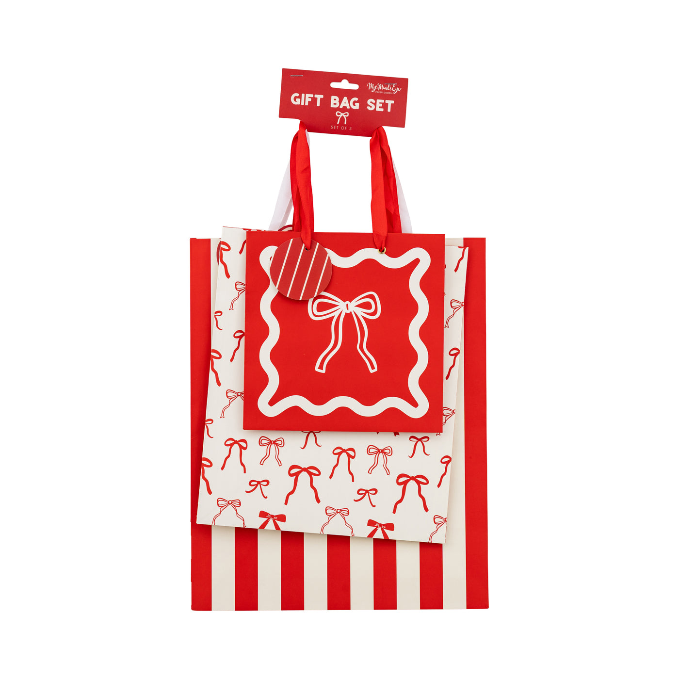 PLGBS233 - Christmas Bows Gift Bag Set
