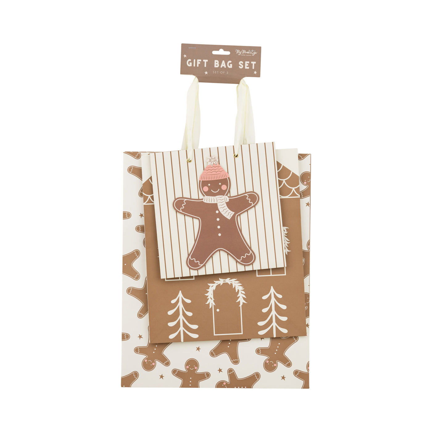 PLGBS240 - Gingerbread Christmas Gift Bag Set