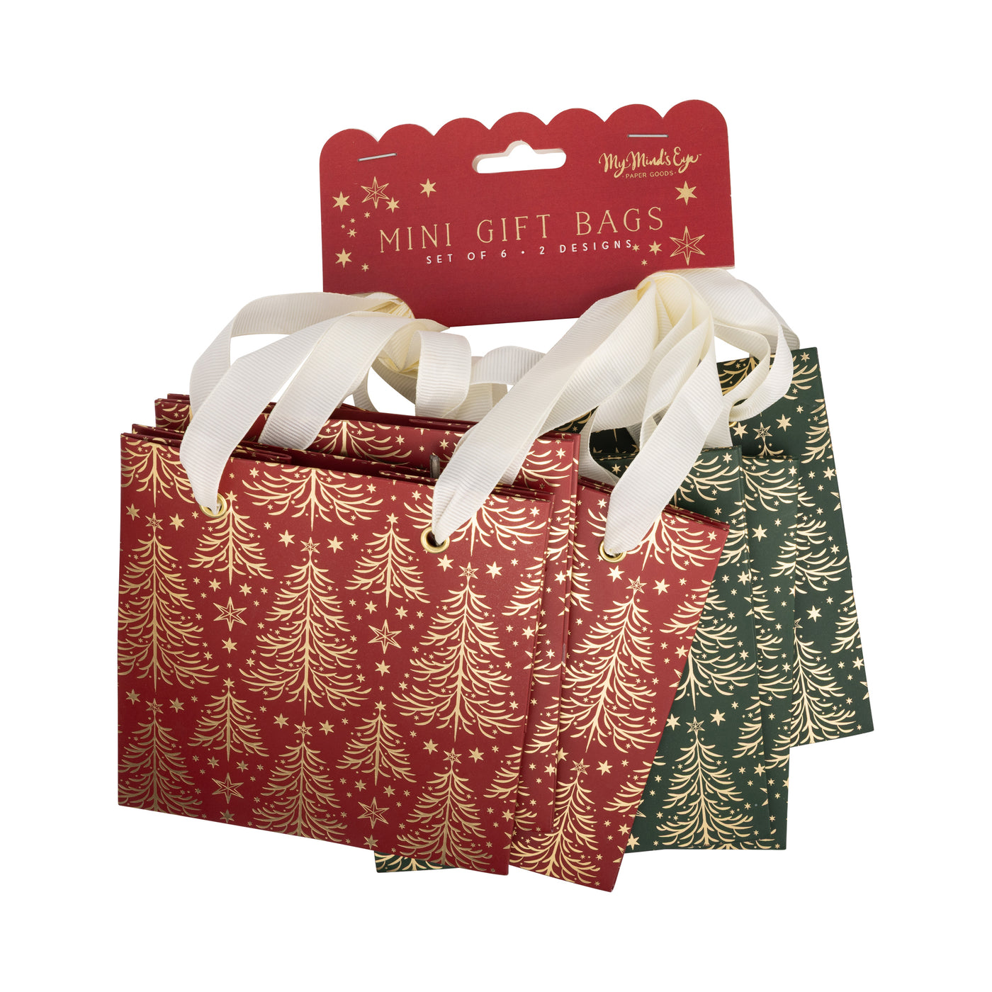 PLGBS261 - Gold Tree Christmas Gift Bag Set
