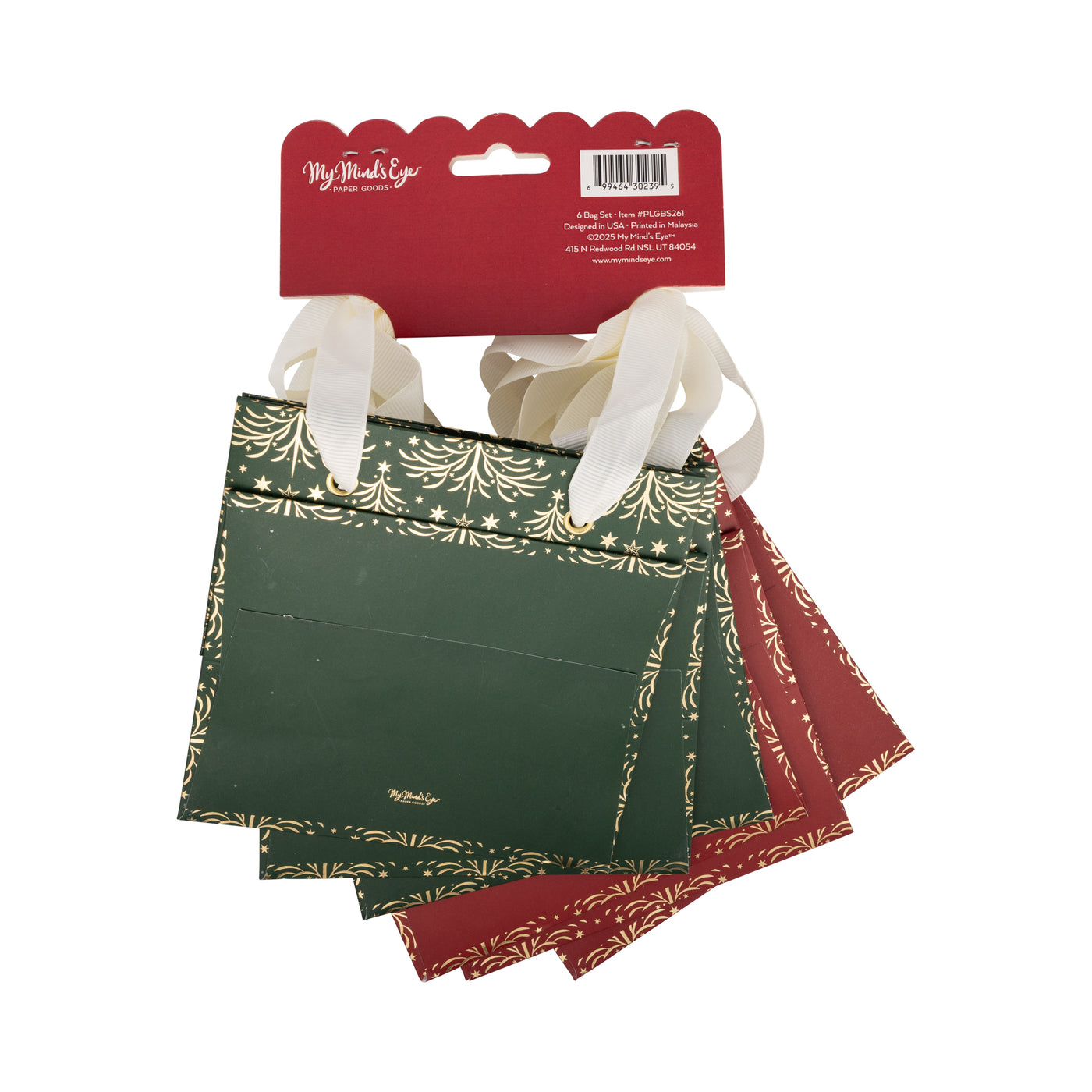 PLGBS261 - Gold Tree Christmas Gift Bag Set