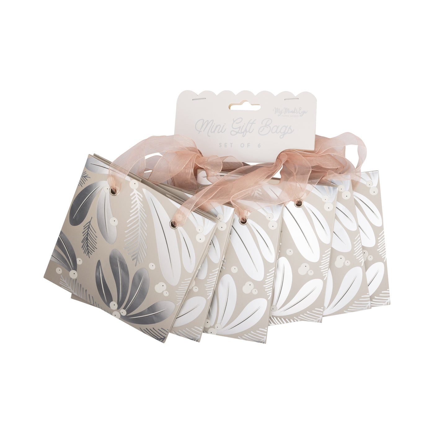 PLGBS264 - Floral Christmas Gift Bag Set