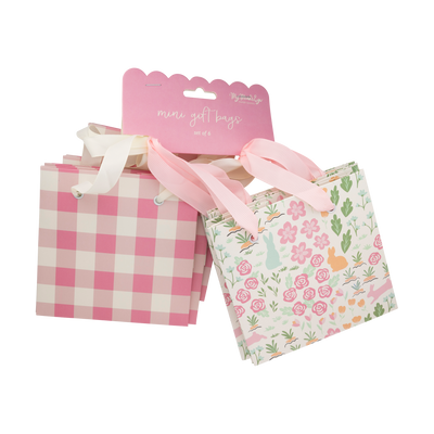 PLGBS98 - Garden Scatter/Pink Gingham Gift Bag Set