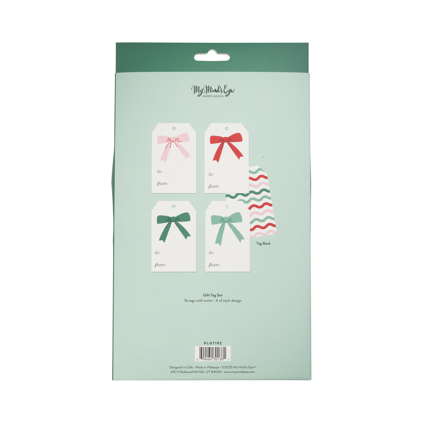 PLGT192 - Bow Gift Tag Set