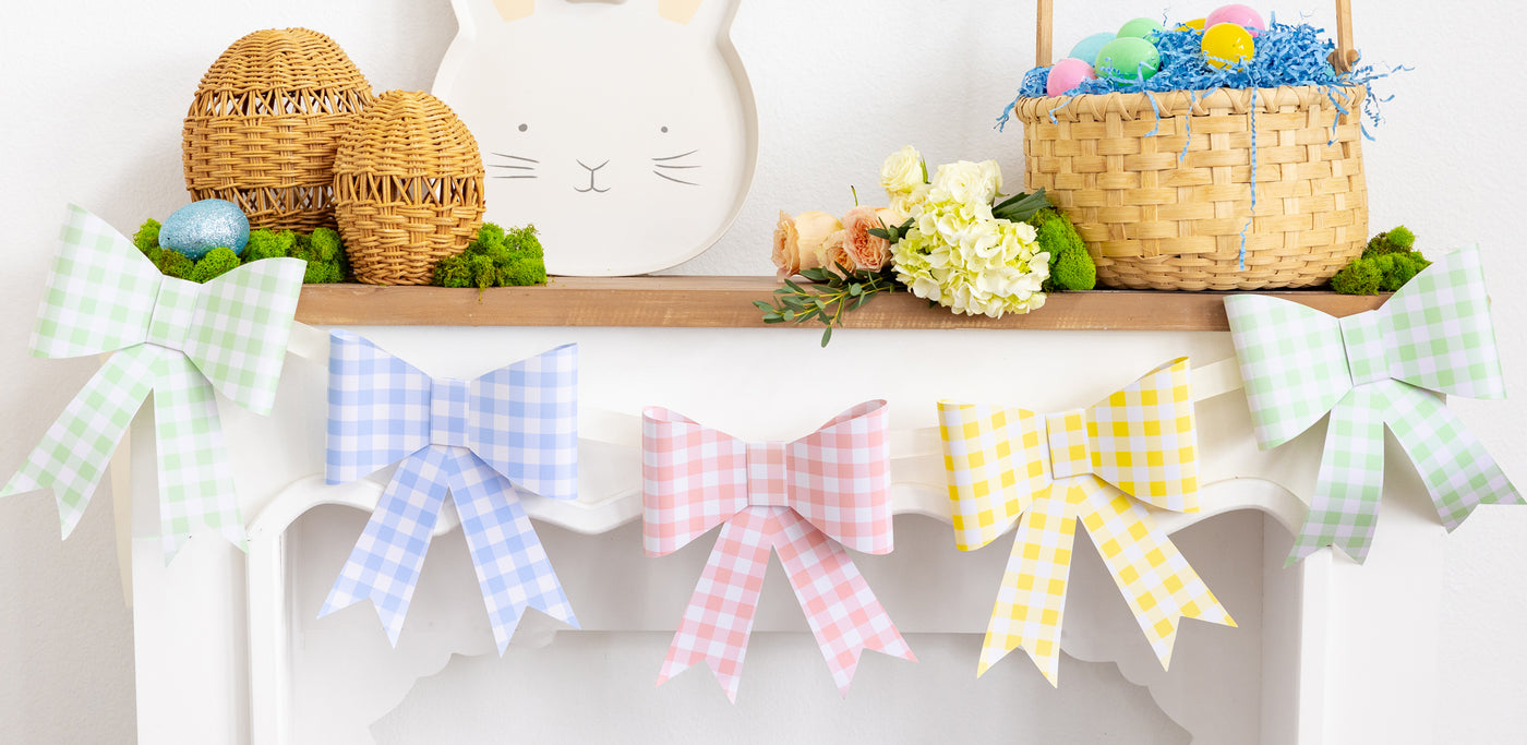 PLHB199 - Gingham Bow Banner