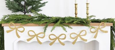 PLHB337 - Chunky Champagne Glitter Bow Banner