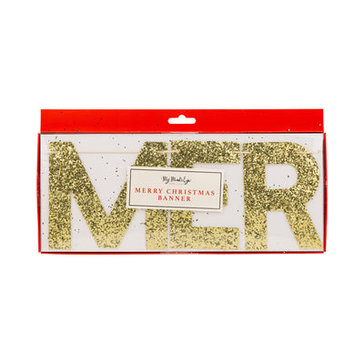 PLHB355 - Chunky Gold Glitter Merry Christmas Banner