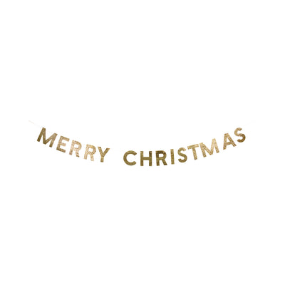 PLHB355 - Chunky Gold Glitter Merry Christmas Banner