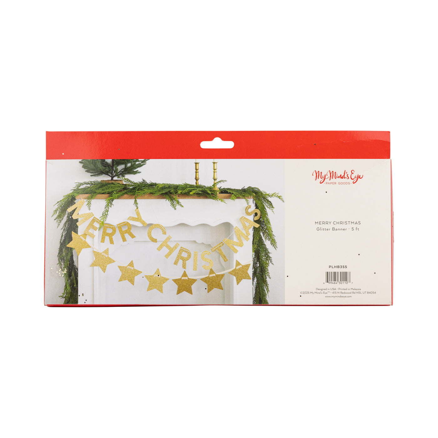 PLHB355 - Chunky Gold Glitter Merry Christmas Banner