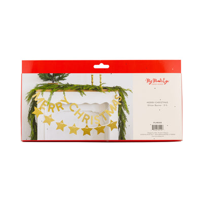 PLHB355 - Chunky Gold Glitter Merry Christmas Banner