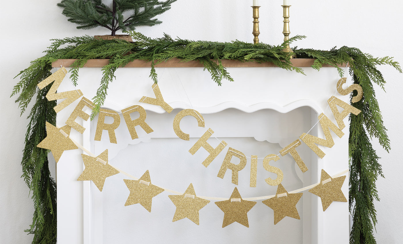 PLHB374 - Chunky Gold Glitter Star Banner