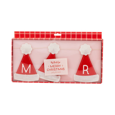 PLHB356 - Puffy Felt Santa Hat Banner