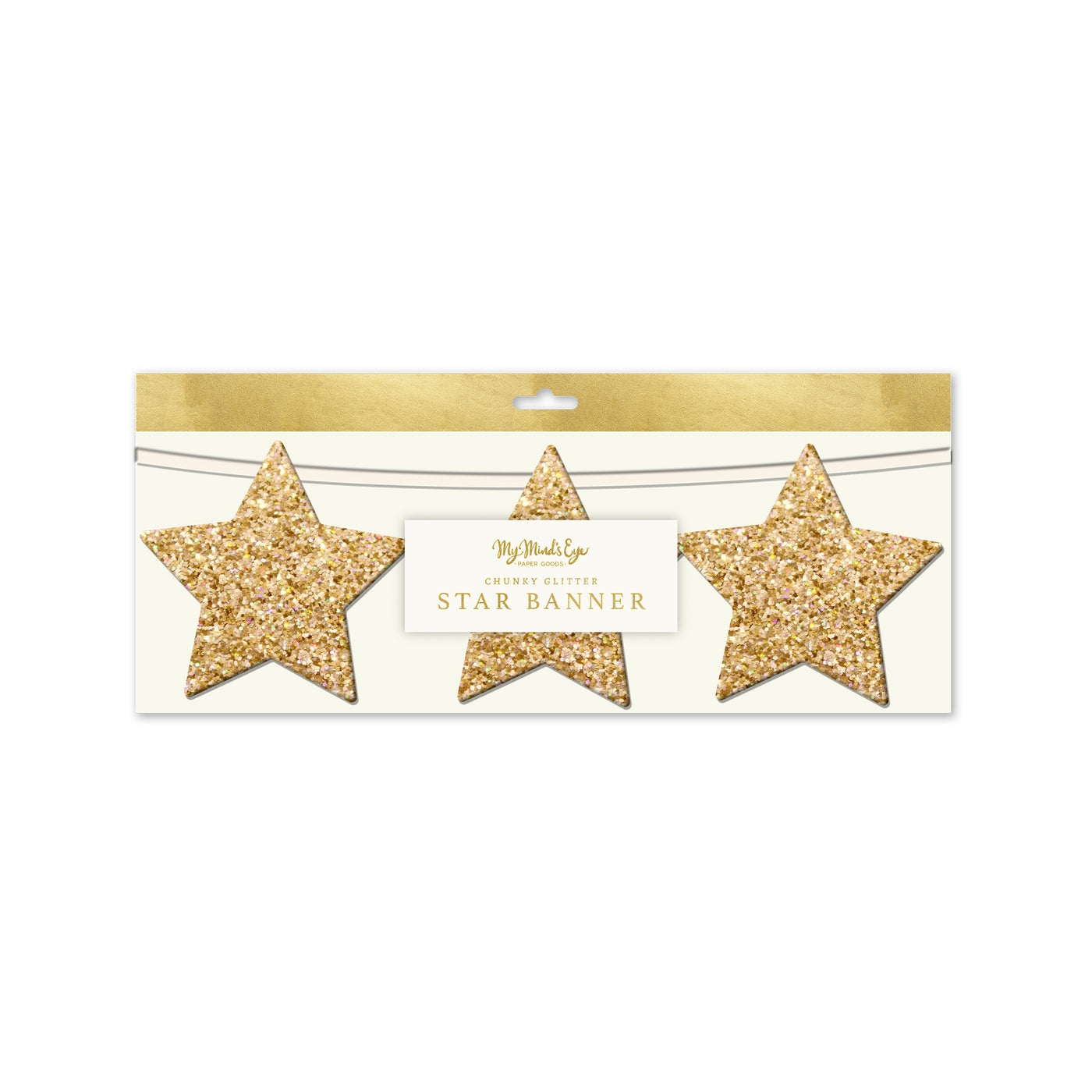 PLHB374 - Chunky Gold Glitter Star Banner