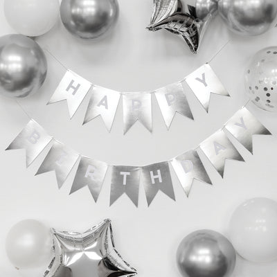 PLHBD03 - Silver Foil "HAPPY BIRTHDAY" Word Banner