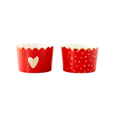 PLJC1510 - JUMBO Gold Foil Centered Heart Baking/Food Cups