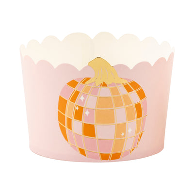 PLJC1751 - JUMBO Foil Pumpkin Disco 8 oz Baking Cups (40 ct - 8oz)