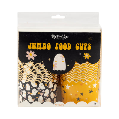 PLJC1766 - JUMBO Foil Groovy Ghosts 8 oz Baking Cups (40 ct - 8oz)