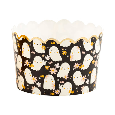 PLJC1766 - JUMBO Foil Groovy Ghosts 8 oz Baking Cups (40 ct - 8oz)