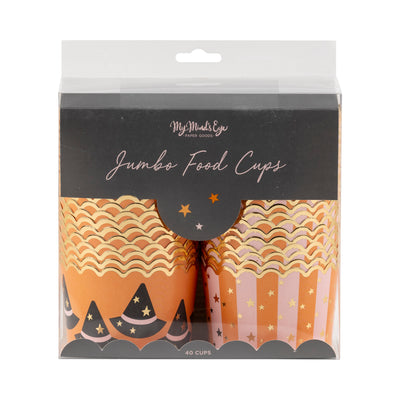 PLJC1775 - JUMBO Foil Witch Hats and Stars 8 oz Baking Cups (40 ct - 8oz)