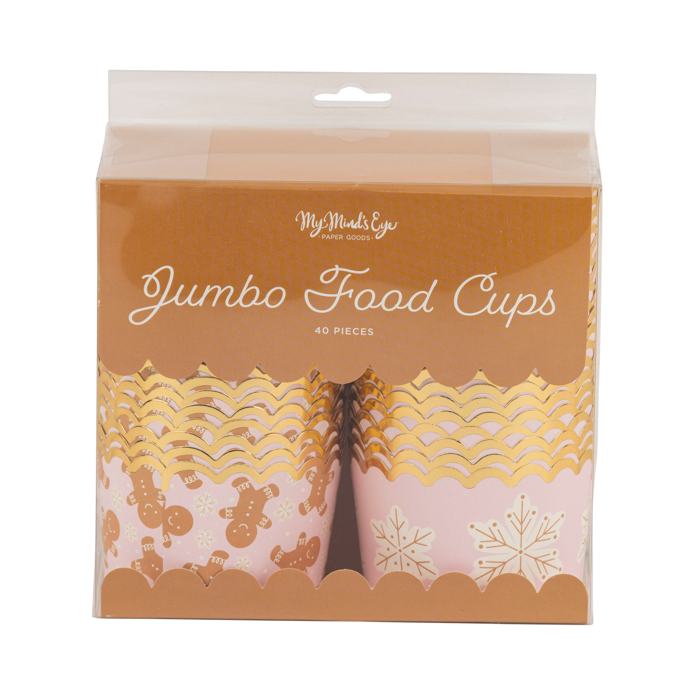 PLJC1859 - Foiled JUMBO Gingerbread Snowflakes Jumbo Food Cups (40 pcs)