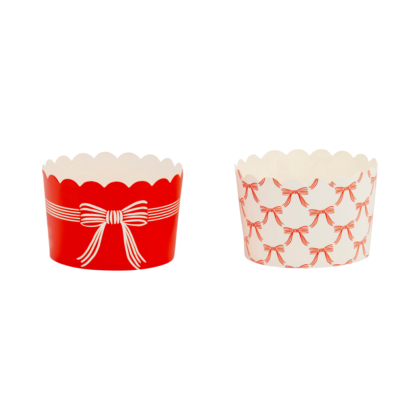 PLJC1887 - JUMBO Red Cream Bows 8 oz Baking Cups (40 ct)