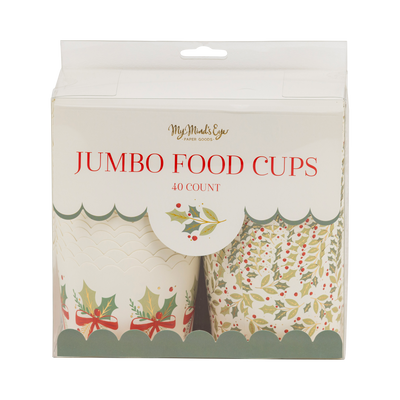 PLJC1940 - Foiled JUMBO Holly Bows 8 oz Baking Cups (40 ct)