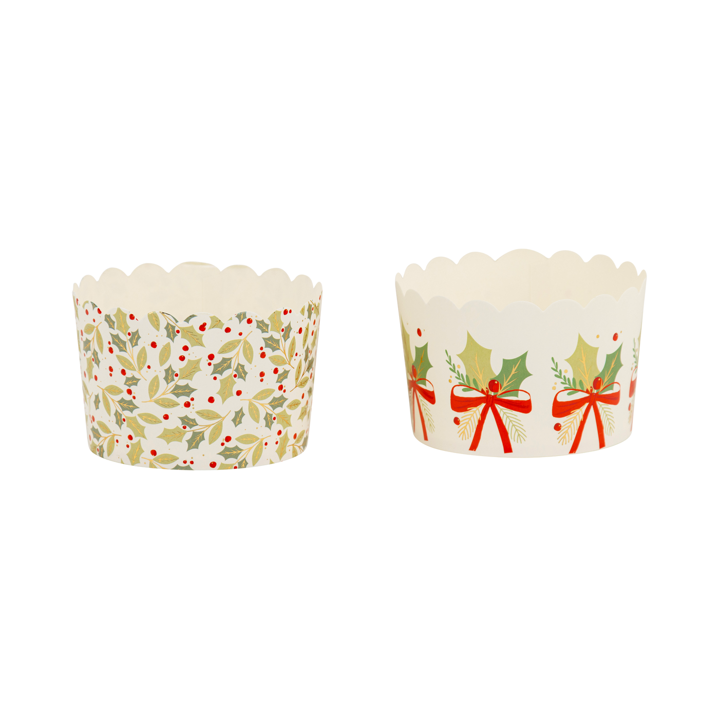 PLJC1940 - Foiled JUMBO Holly Bows 8 oz Baking Cups (40 ct)