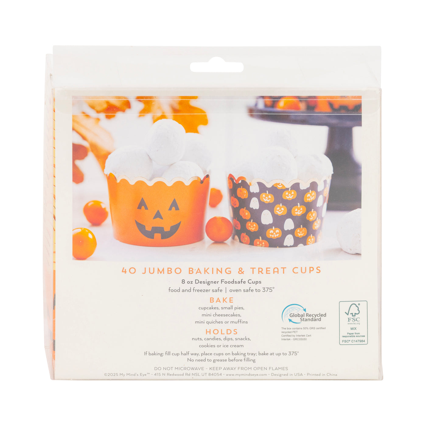 PLJC2144 - JUMBO Foiled Scattered Pumpkins 8 oz Baking Cups