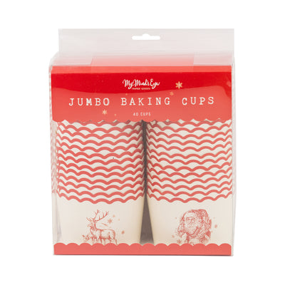 PLJC2163 - JUMBO Traditional Santa Deer 8 oz Baking Cups