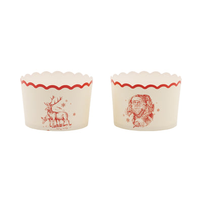 PLJC2163 - JUMBO Traditional Santa Deer 8 oz Baking Cups
