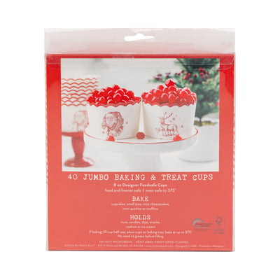 PLJC2163 - JUMBO Traditional Santa Deer 8 oz Baking Cups