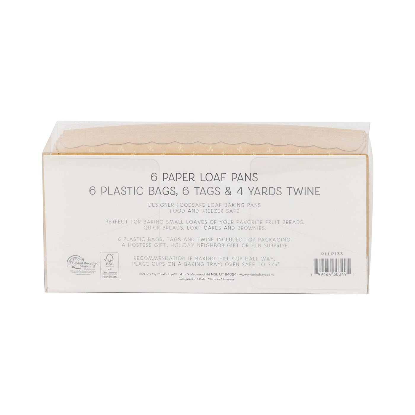 PLLP133 - Foil Kraft Trees Loaf Pan