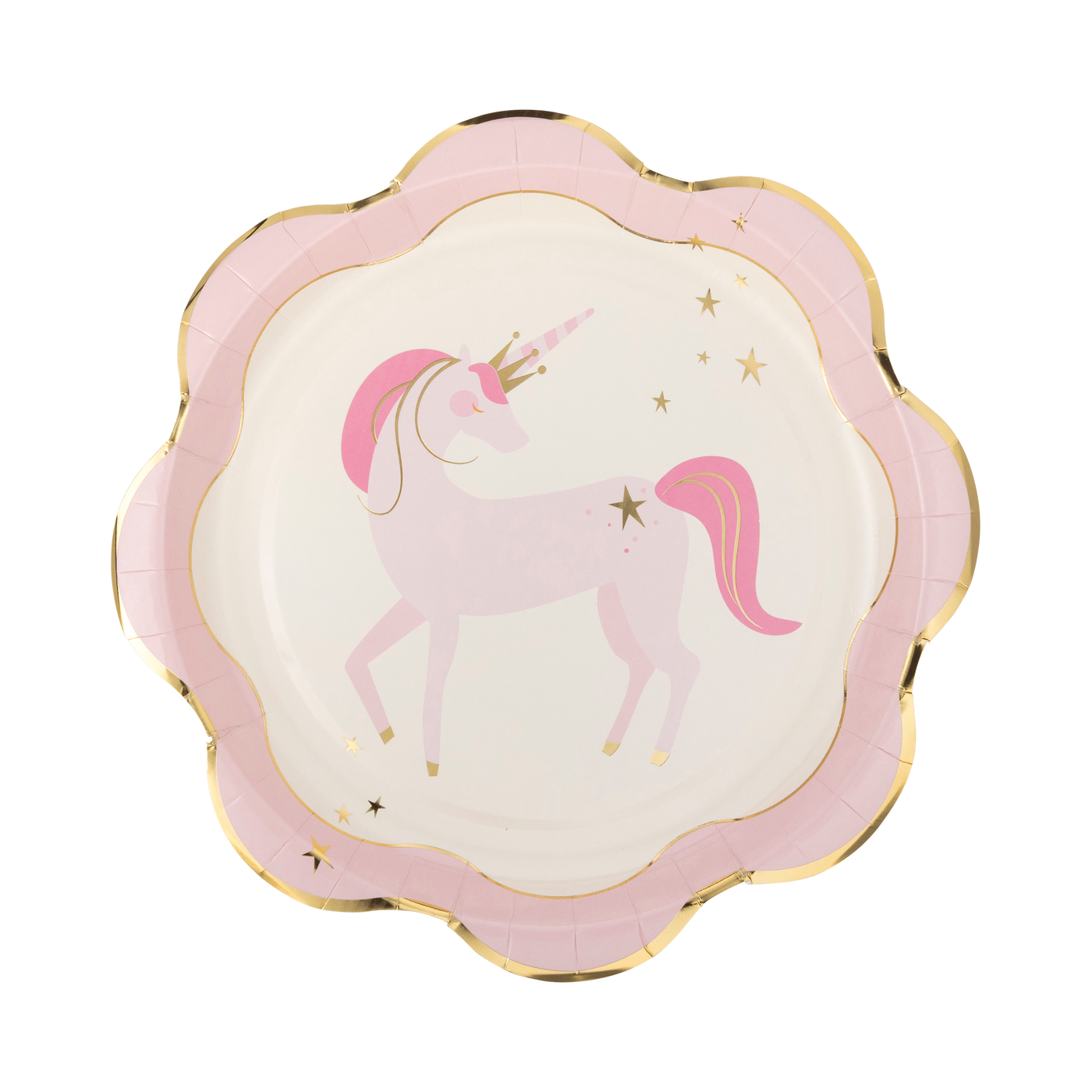 PLMAG40 - Pink Unicorn Ruffle Edge Plate
