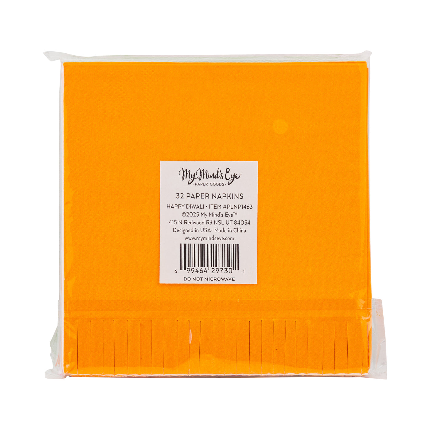 PLNP1463 - Foiled Happy Diwali Fringed Cocktail Napkin